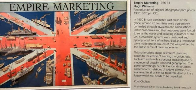 composite image from Manchester's civic art gallery showing a 1930s poster next to curatorial conversation